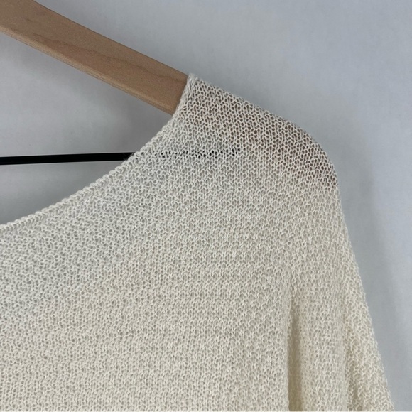 Soma WKND Intimates Eco Yarn Boatneck Long‎ Sleeve Ivory Sweater Open Knit Soft - Picture 12 of 12